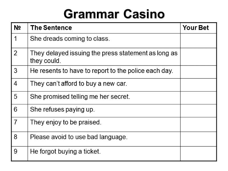 Grammar Casino